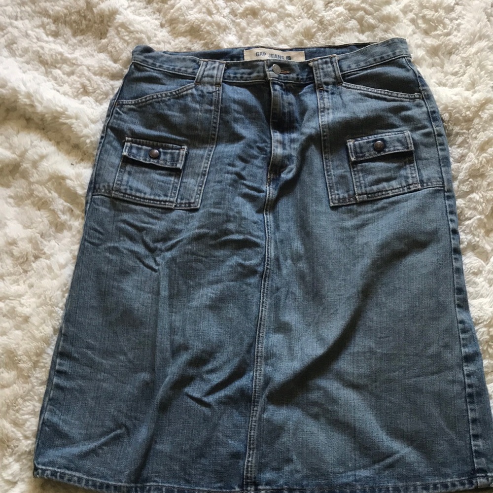 Vintage gap jeans tactical utility midi skirt